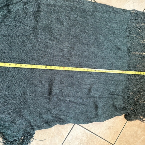 Vintage 2 pc pinache green fringe hand woven rayon dress and duster set - Picture 15 of 15